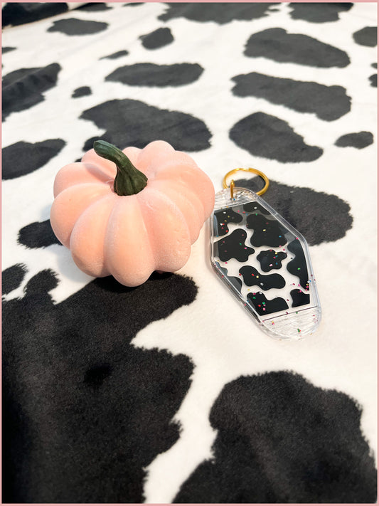 Cow Print Keychain