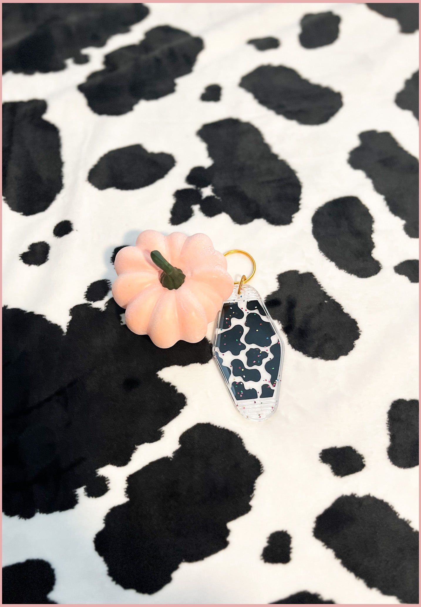 Cow Print Keychain