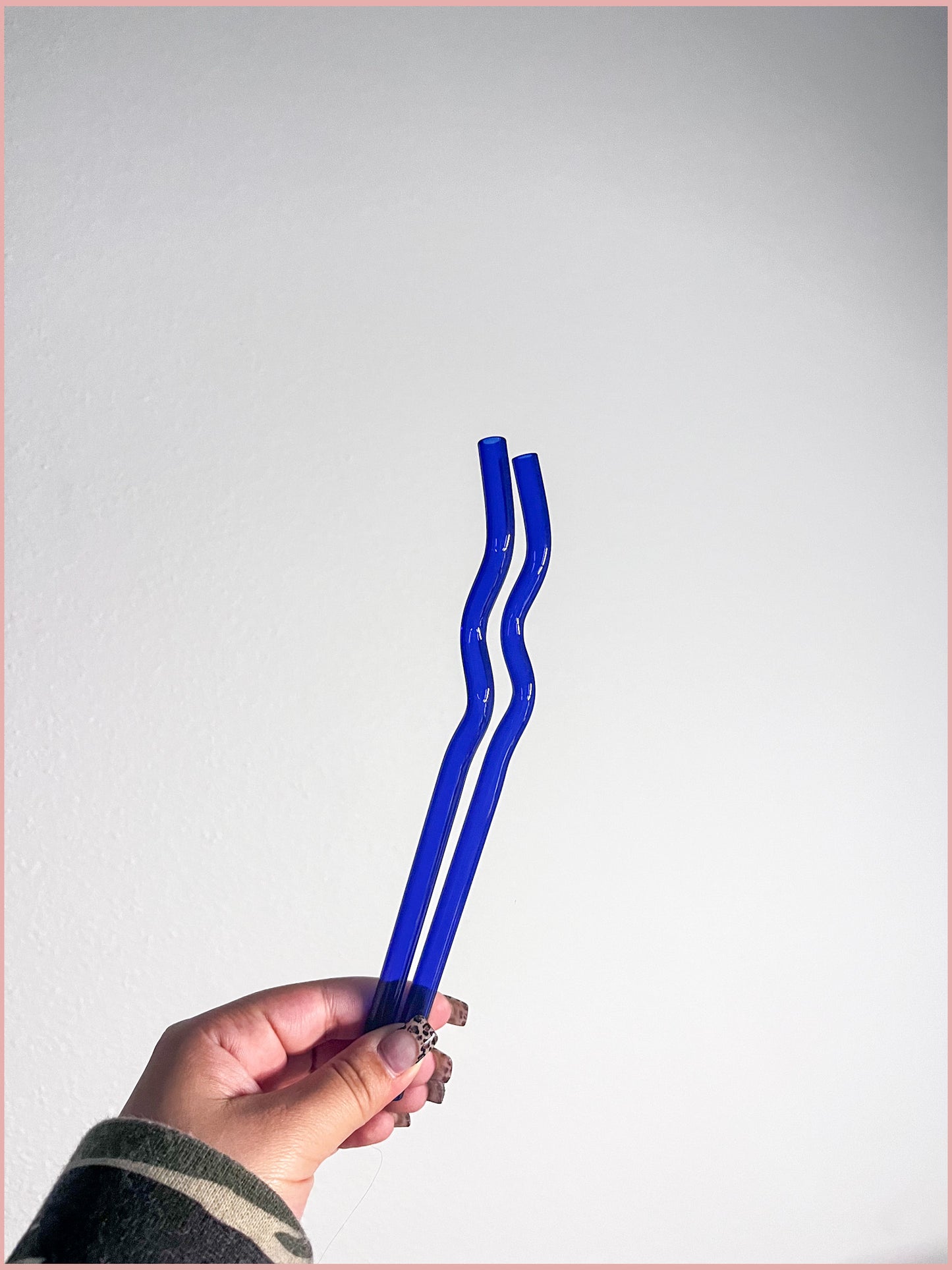 Blue Wavy Straw